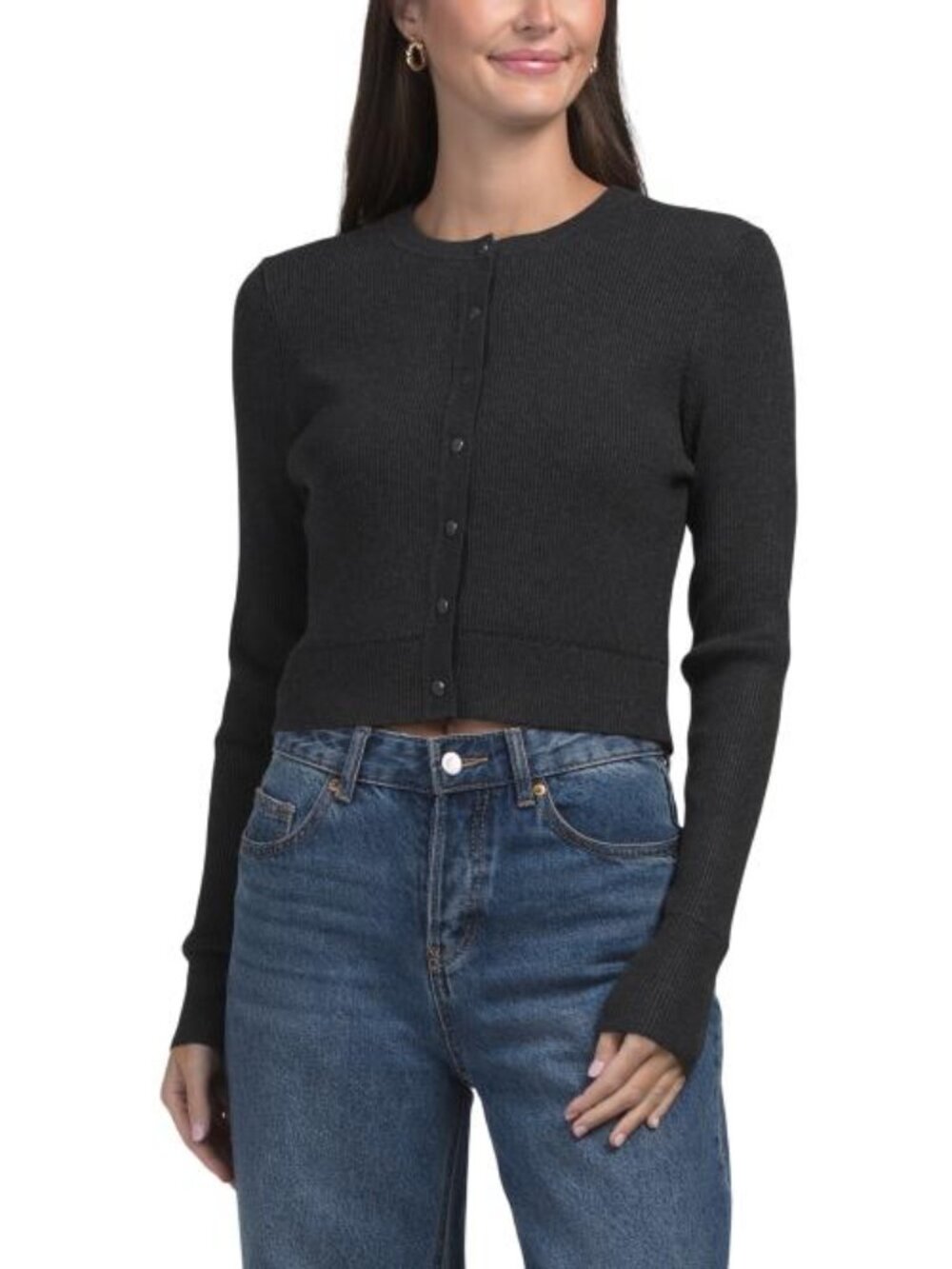 TOCCIN Cropped Fitted Cardigan